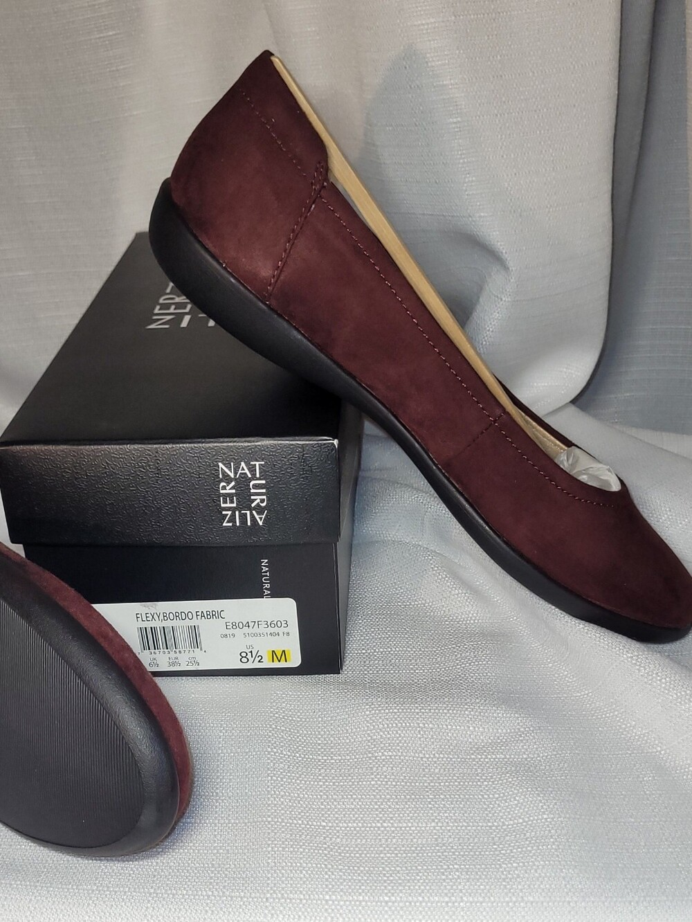 Naturalizer Women's Burgundy Suede Slip-On Loafer